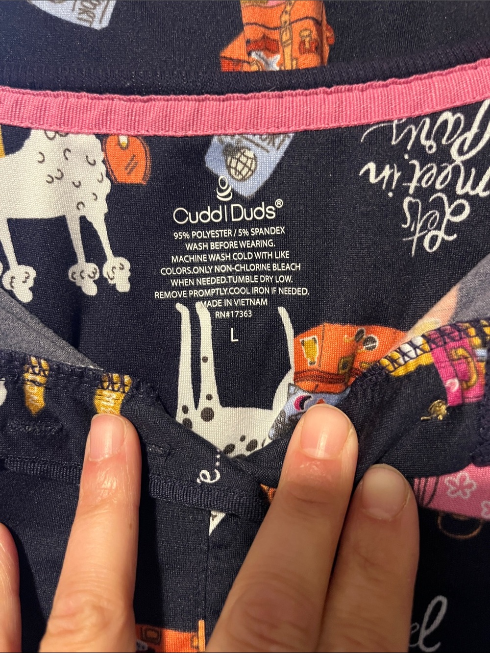 Cuddl Duds Navy Travel & Animals Print Women's Pajama Set - Picture 2 of 15